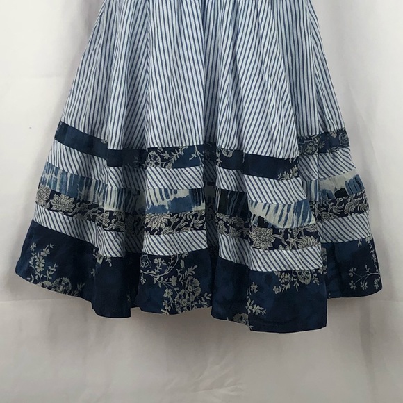 SLNY Cotton wide strap full skirt Sundress S - Picture 12 of 13